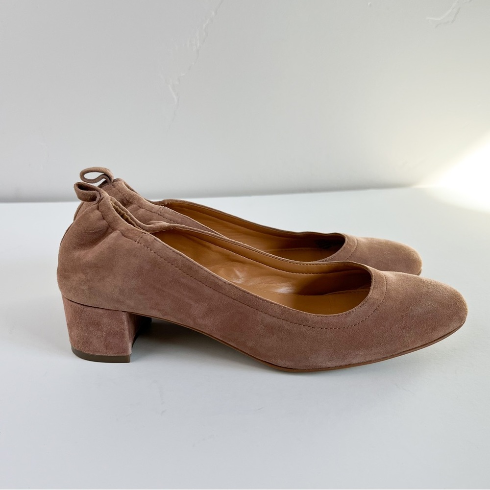 J. Crew Women’s Anya Block Heel Suede Tan Pumps Size: 6.5